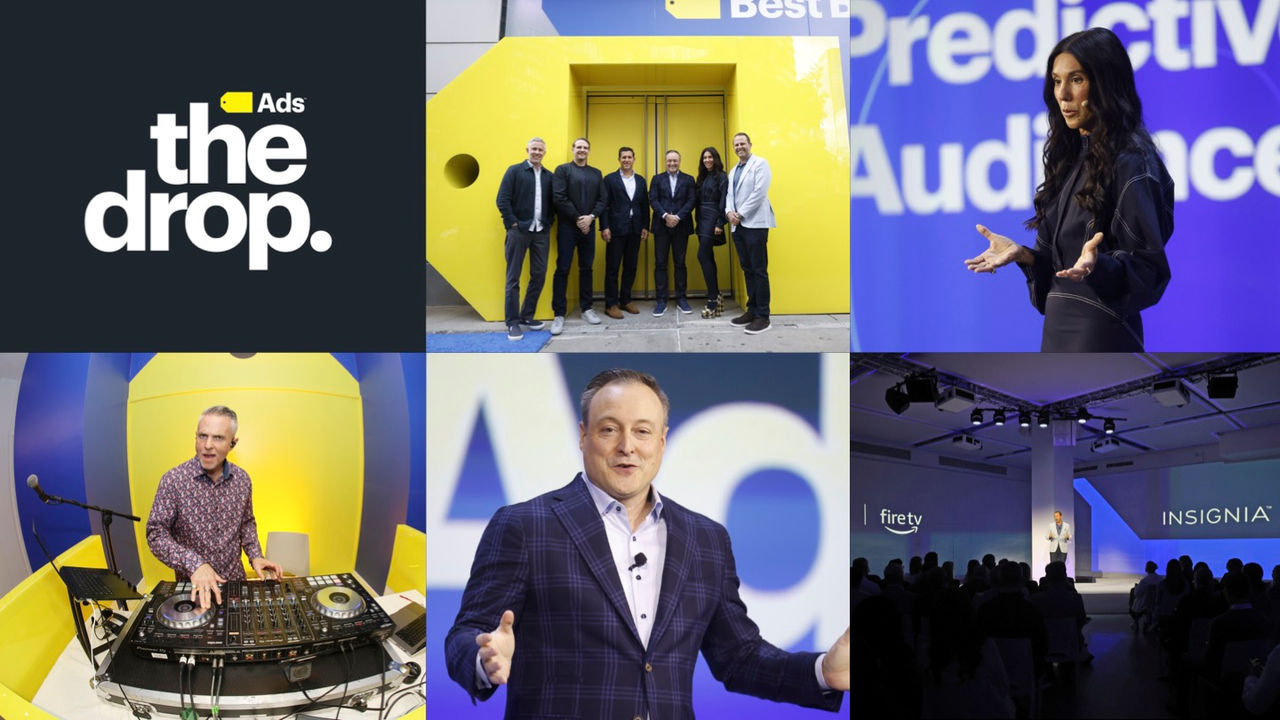 A montage of speakers at The Drop Showcase. 
