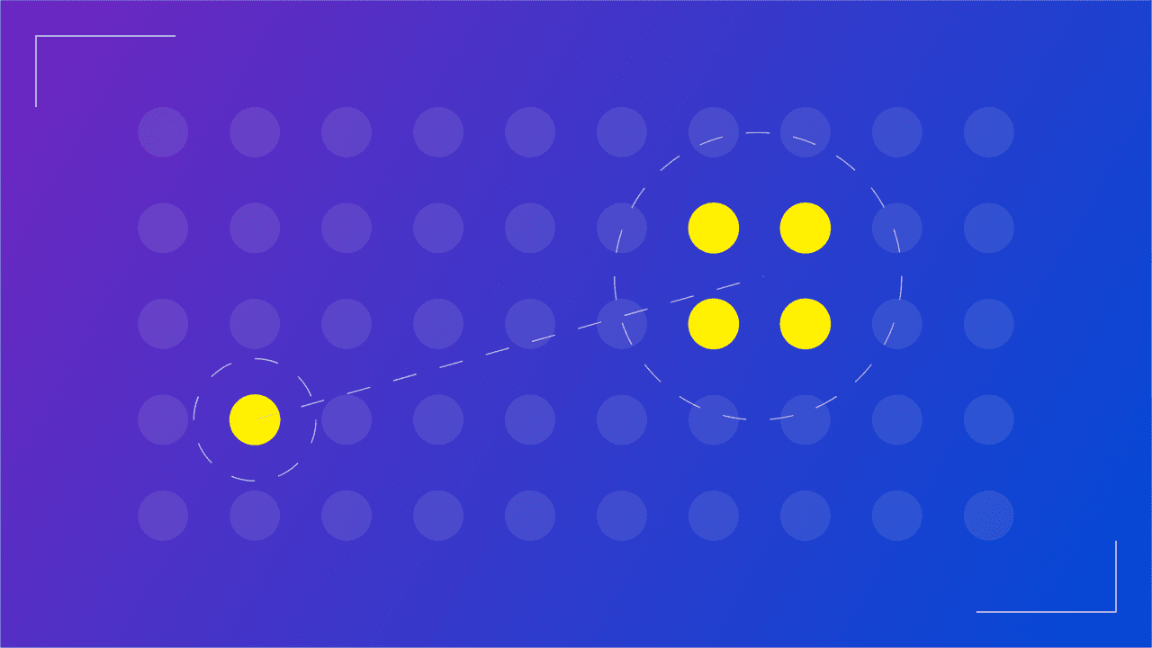 medium scale dot grid, where some dots are highlighted from the group