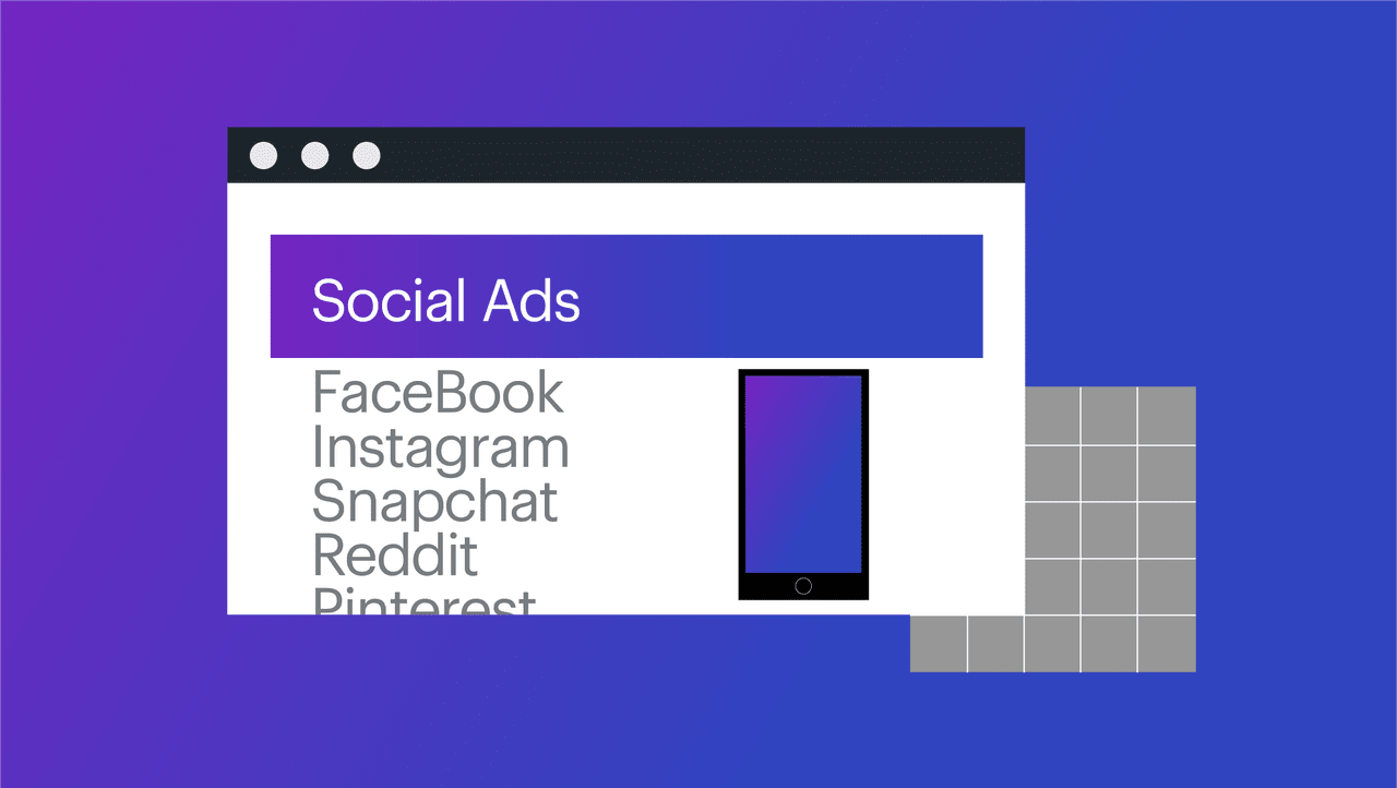 graphic of Social Ad product categories