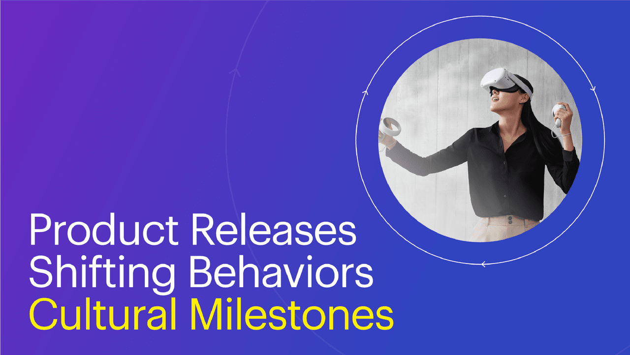 Hero image listing out "Product Releases, Shifting Behaviors and Cultural Milestones"