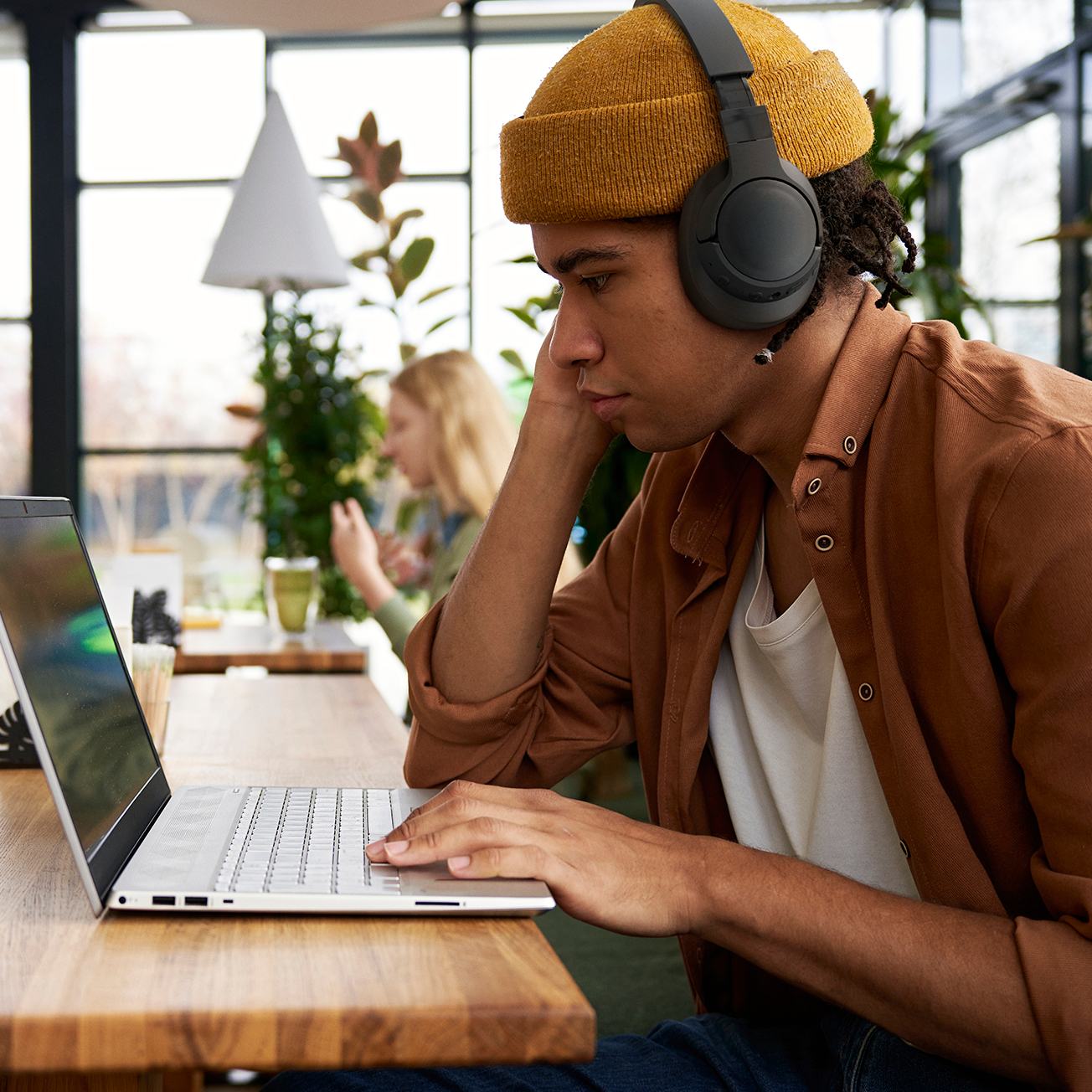 person working on laptop