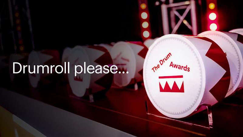 The Drum Award Image with award and copy that reads, "Drumroll please..."