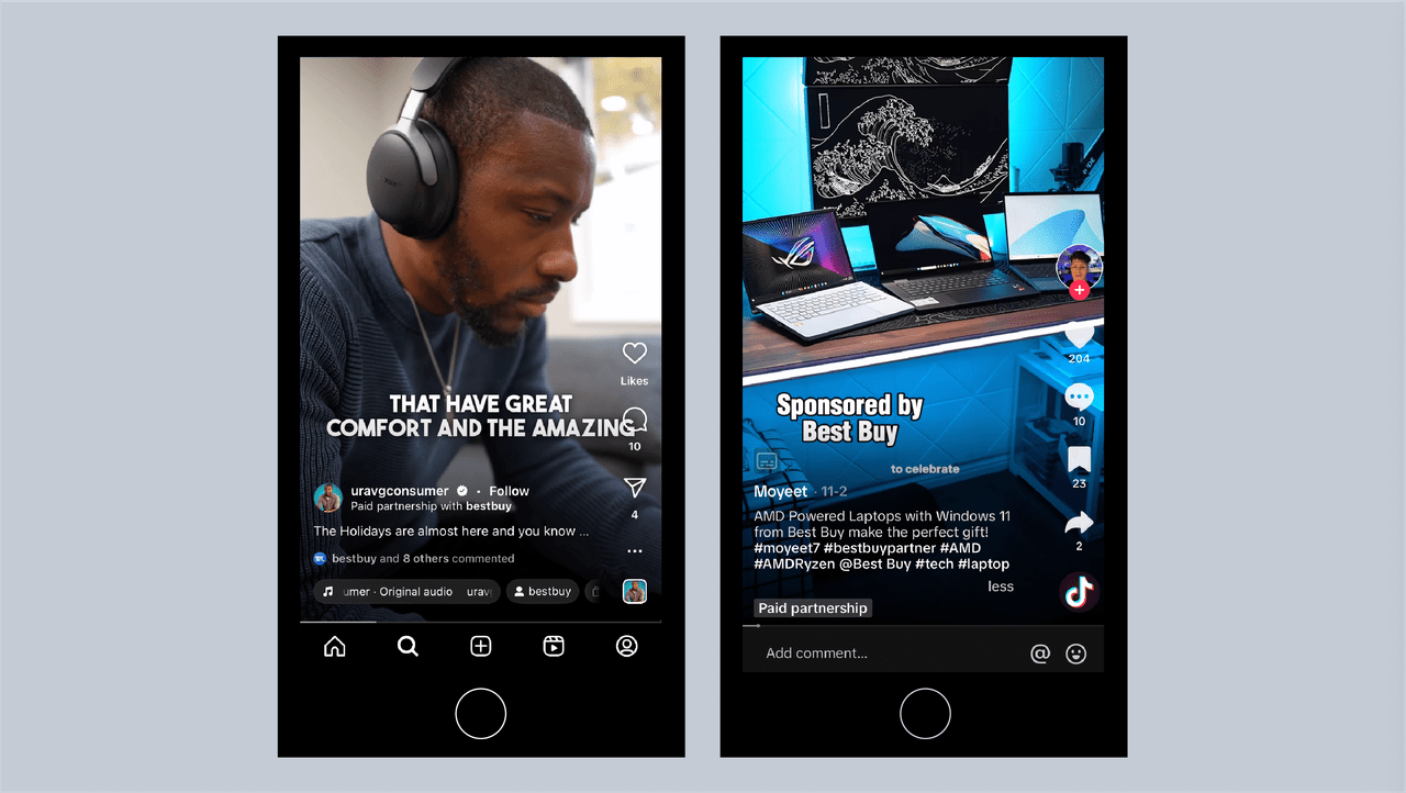 An example of Awareness Influencers on Instagram and TikTok