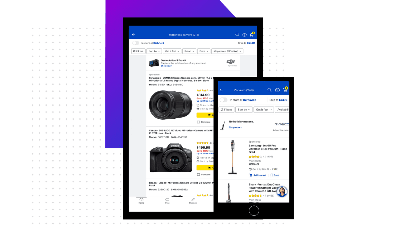 An example of how Sponsored Products shows up BestBuy.com and our mobile app.