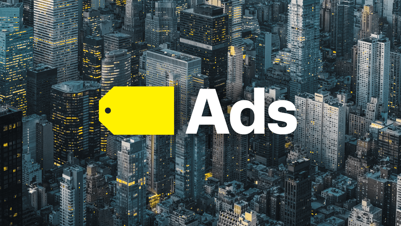Best Buy Ads logomark shown over a skyline view of New York City.