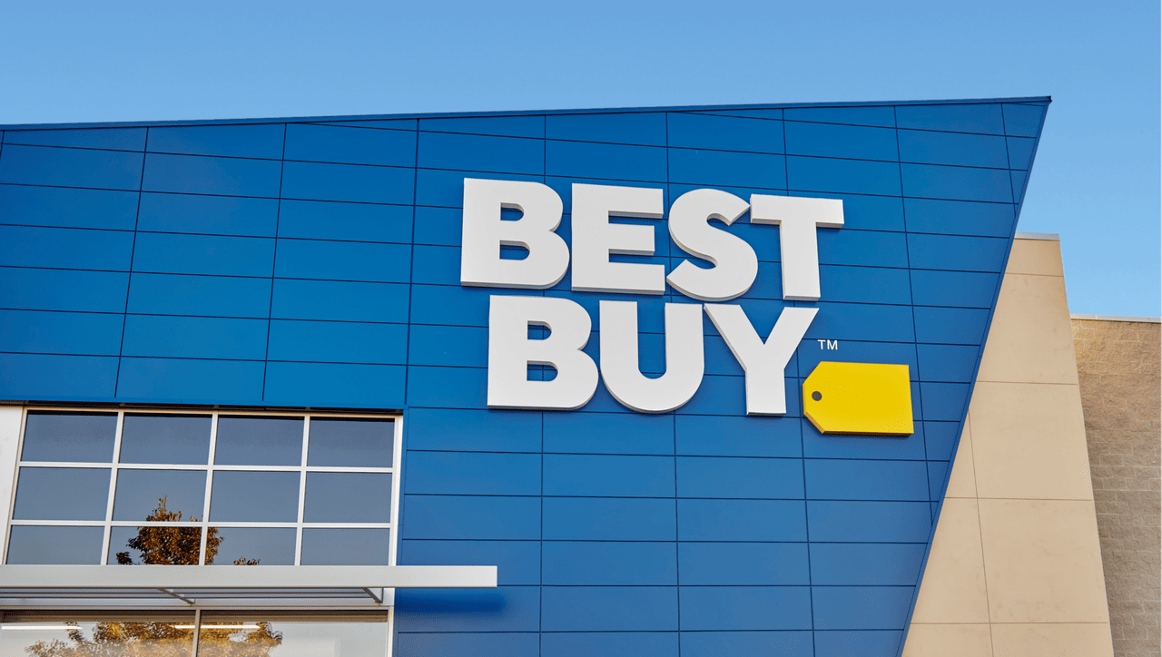 Exterior of a Best Buy store. 